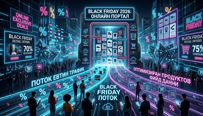 Black Friday 2026: Защо фийд оптимизацията ще спечели най-евтиния трафик