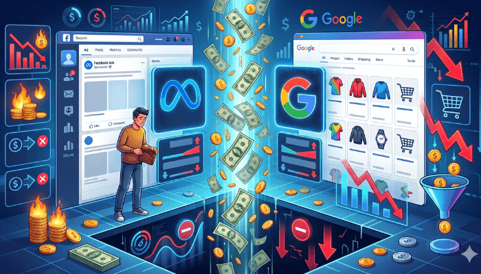 Facebook Ads срещу Google Shopping: Къде магазините изгарят най-много бюджет?